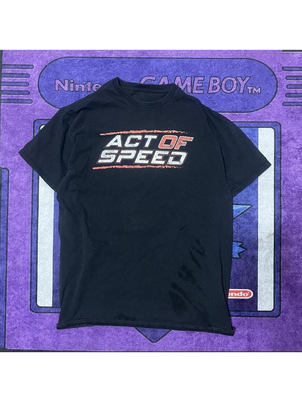 Act of Speed large black vintage racing T-Shirt